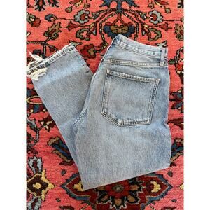 AGOLDE Riley Women's 29 High Rise Straight Denim Jeans 58264 distressed Button